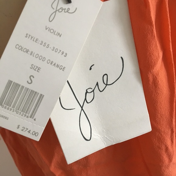 Joie orange sleeveless silk cami dress with ruffle trim size small - Picture 8 of 8